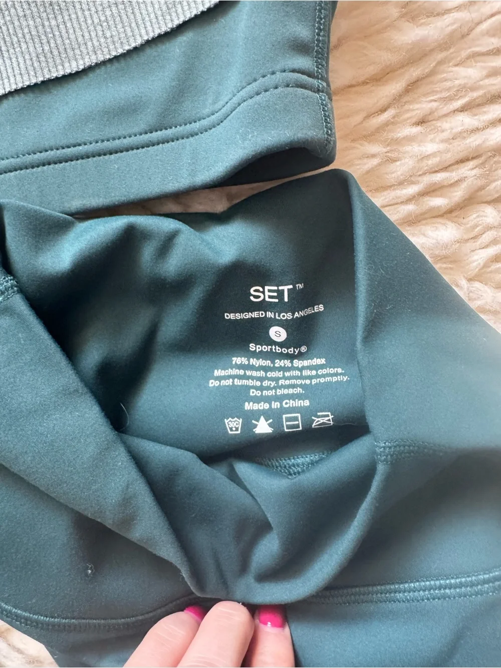 SET Active Teal Sports Bra XS and Leggings S